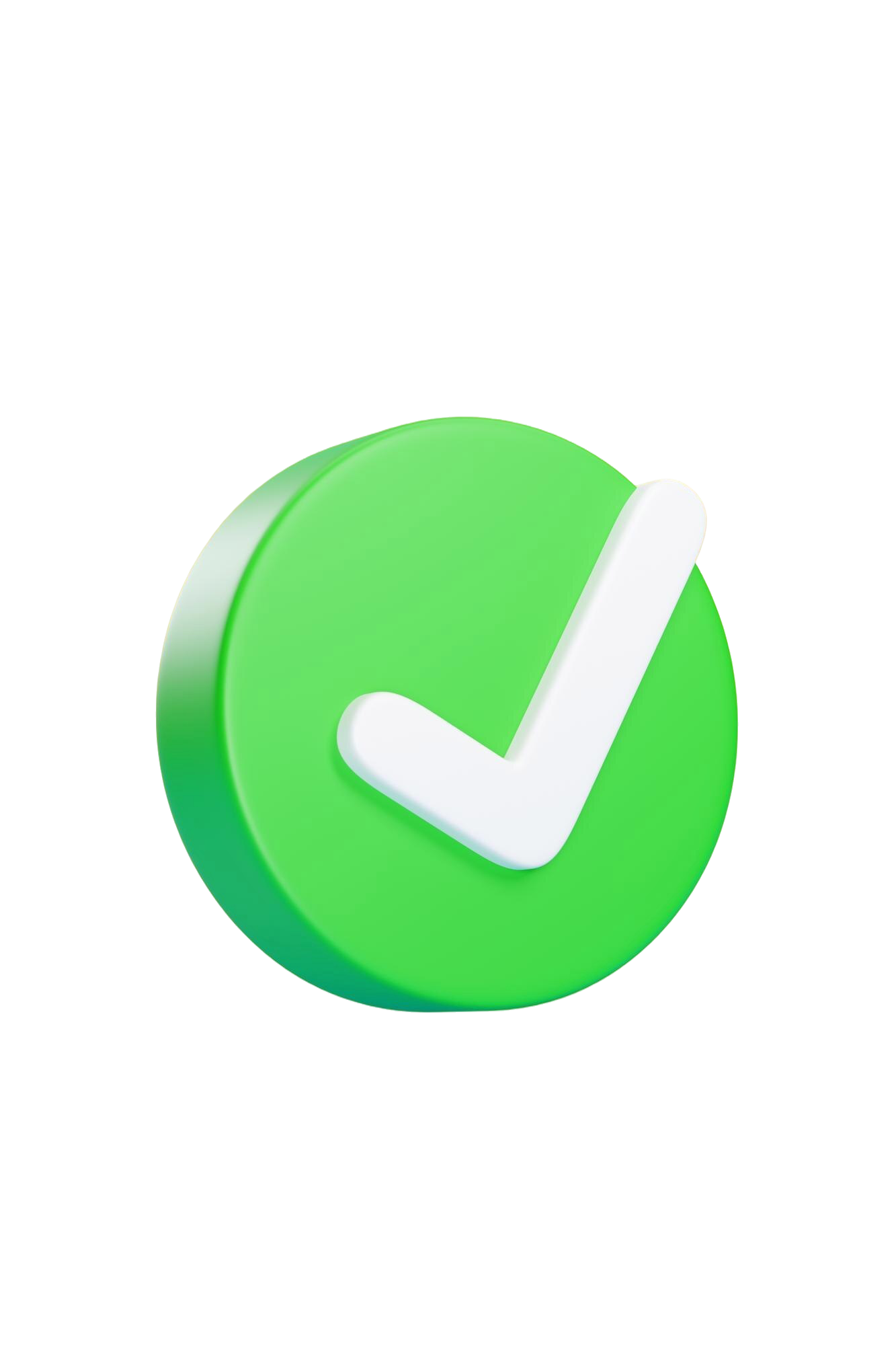 green-check-mark-button-isolated-yellow-background-3d-illustration
